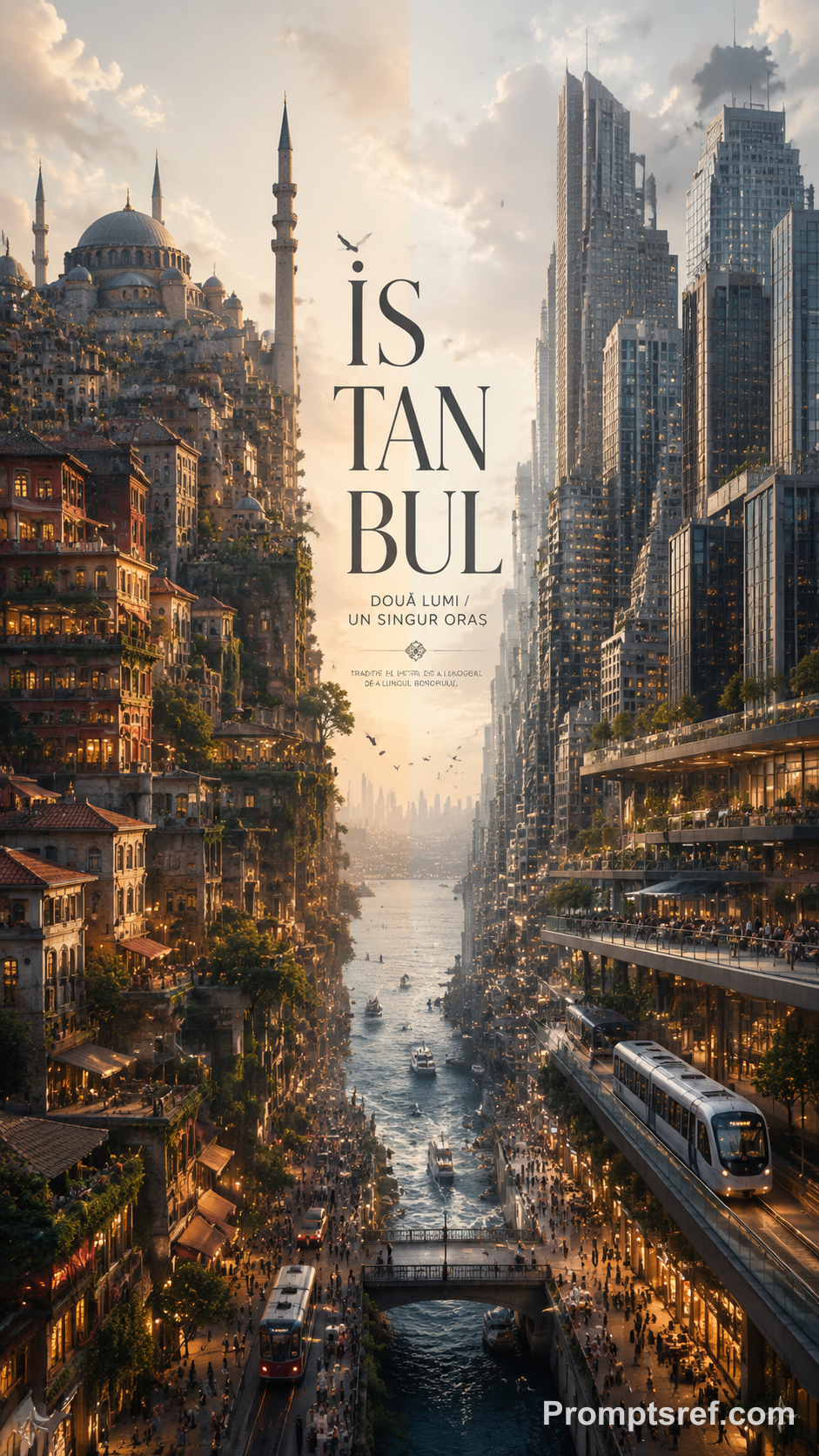 Dual-World Editorial City Poster