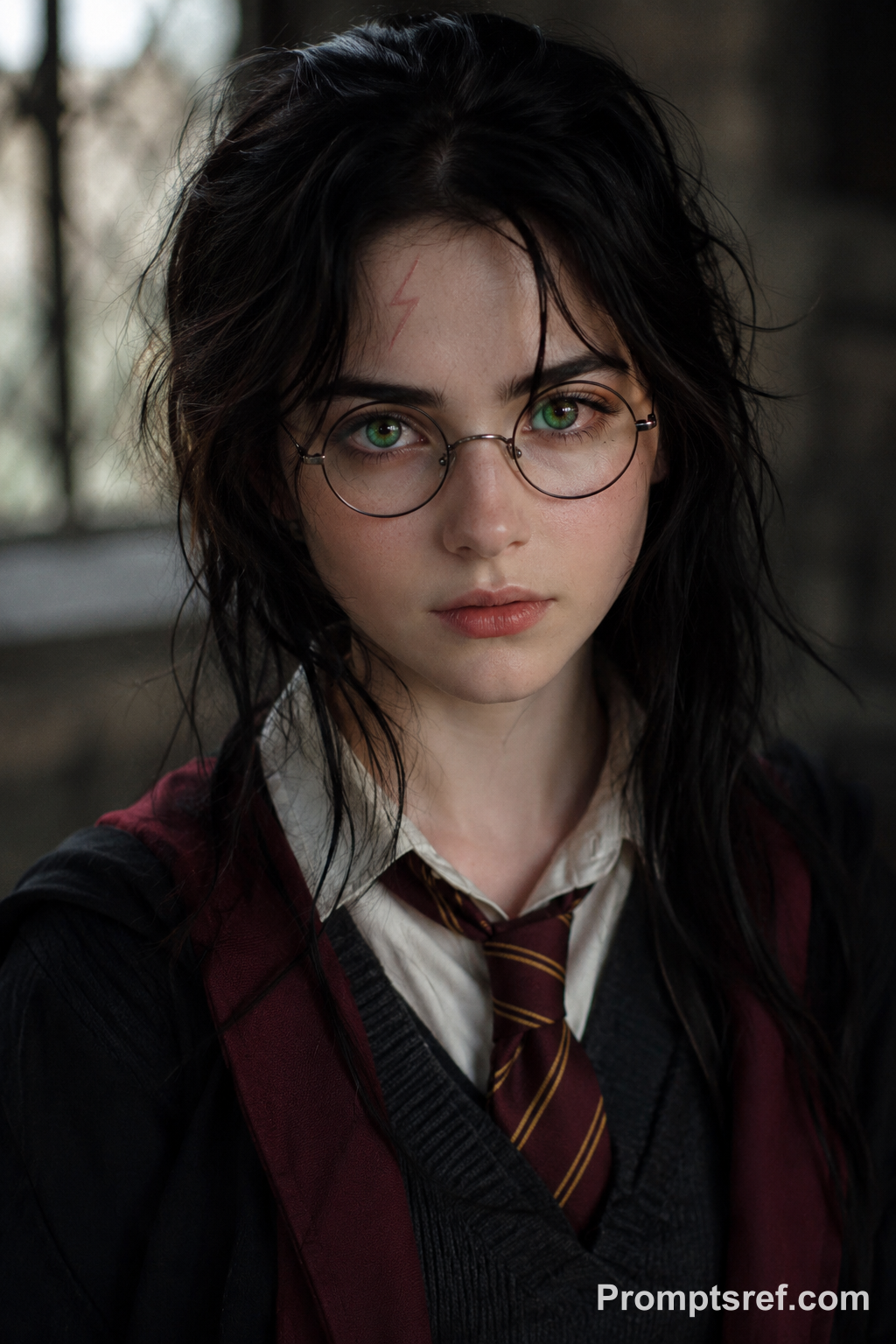 Photorealistic Female Harry Potter Portrait