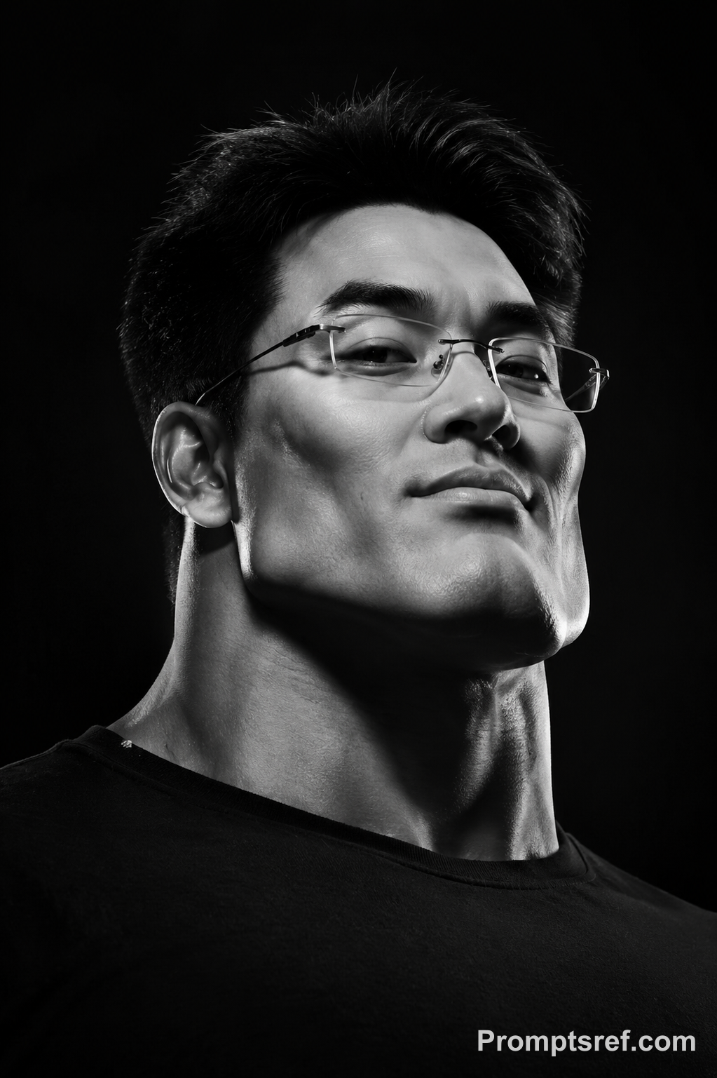 Monochrome GigaChad Meme Transformation