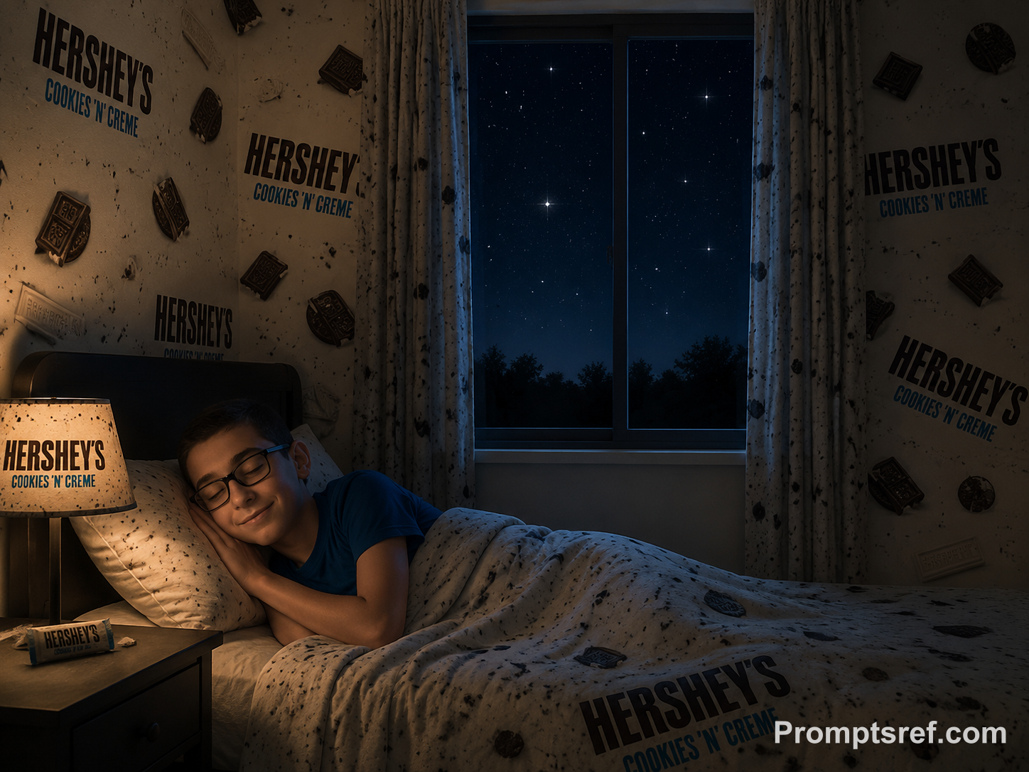 Sleeping Bedroom in Cookies-and-Cream Night