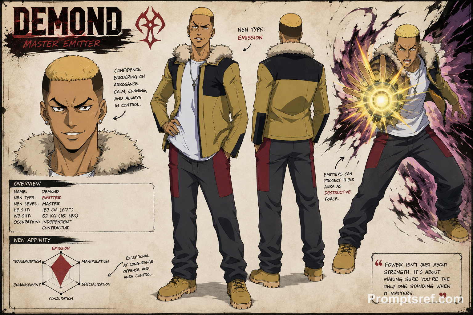 Demond’s Nen Blast Reference Sheet