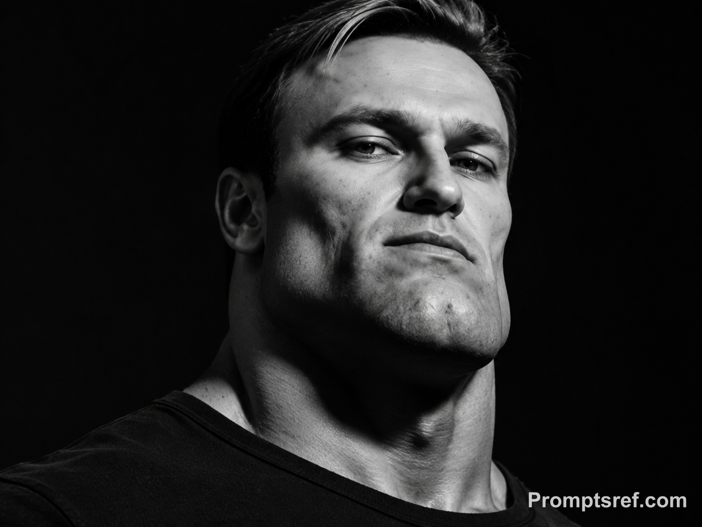 GigaChad Portrait in Hard Monochrome Light