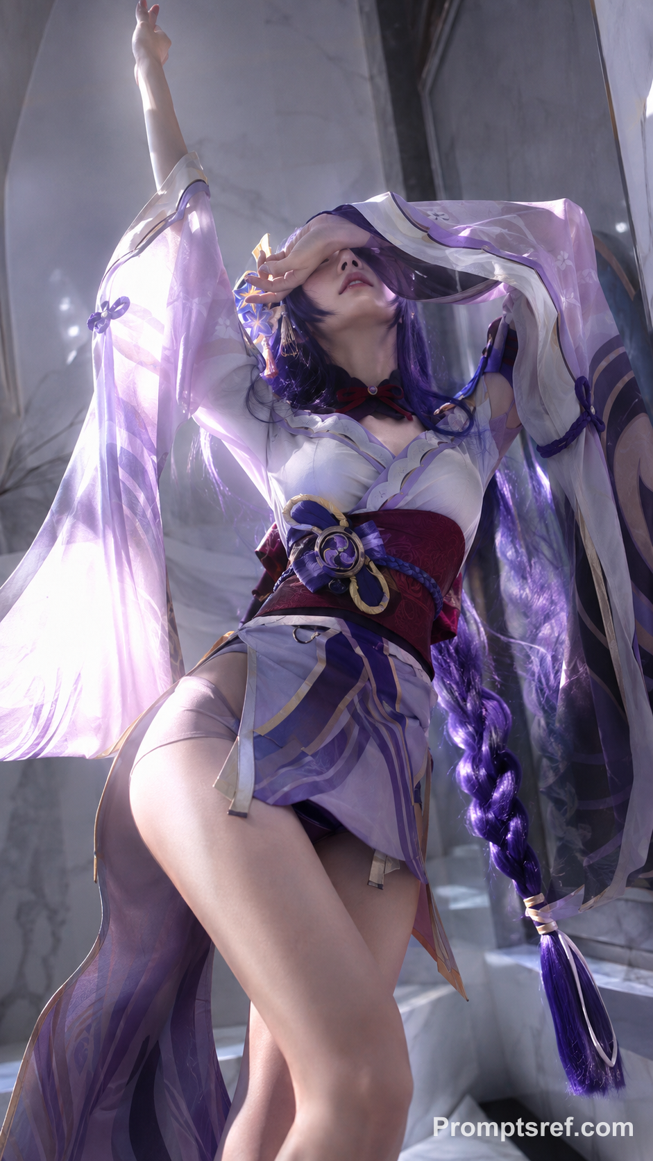 Korean Raiden Shogun in Purple Gauze Backlight
