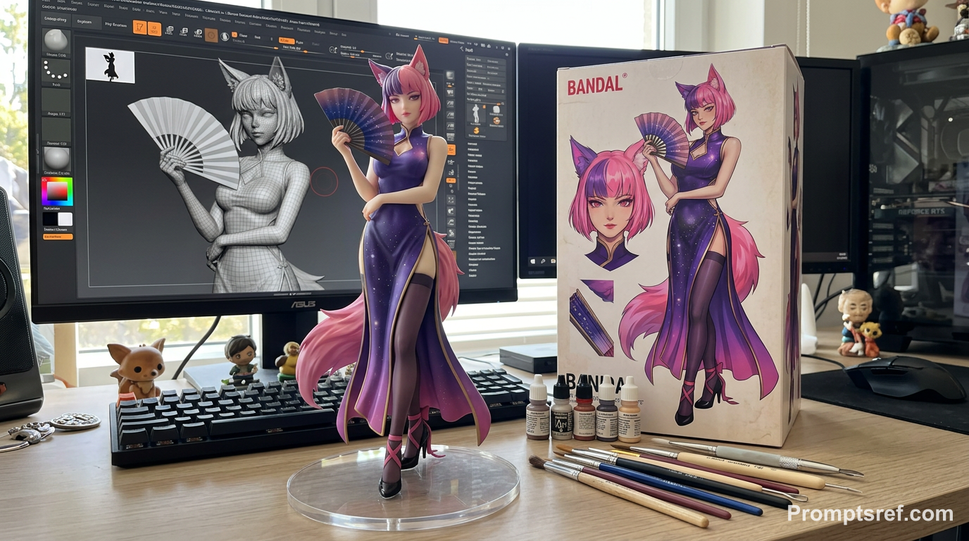 PVC Character Figure with Acrylic Base and Box Art
