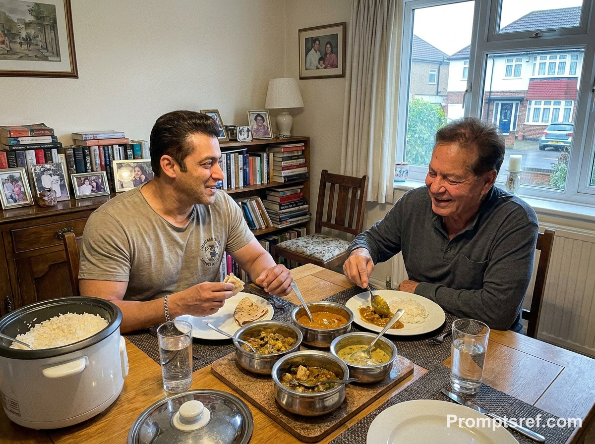 Candid Smartphone Dinner with Salman and Salim Khan