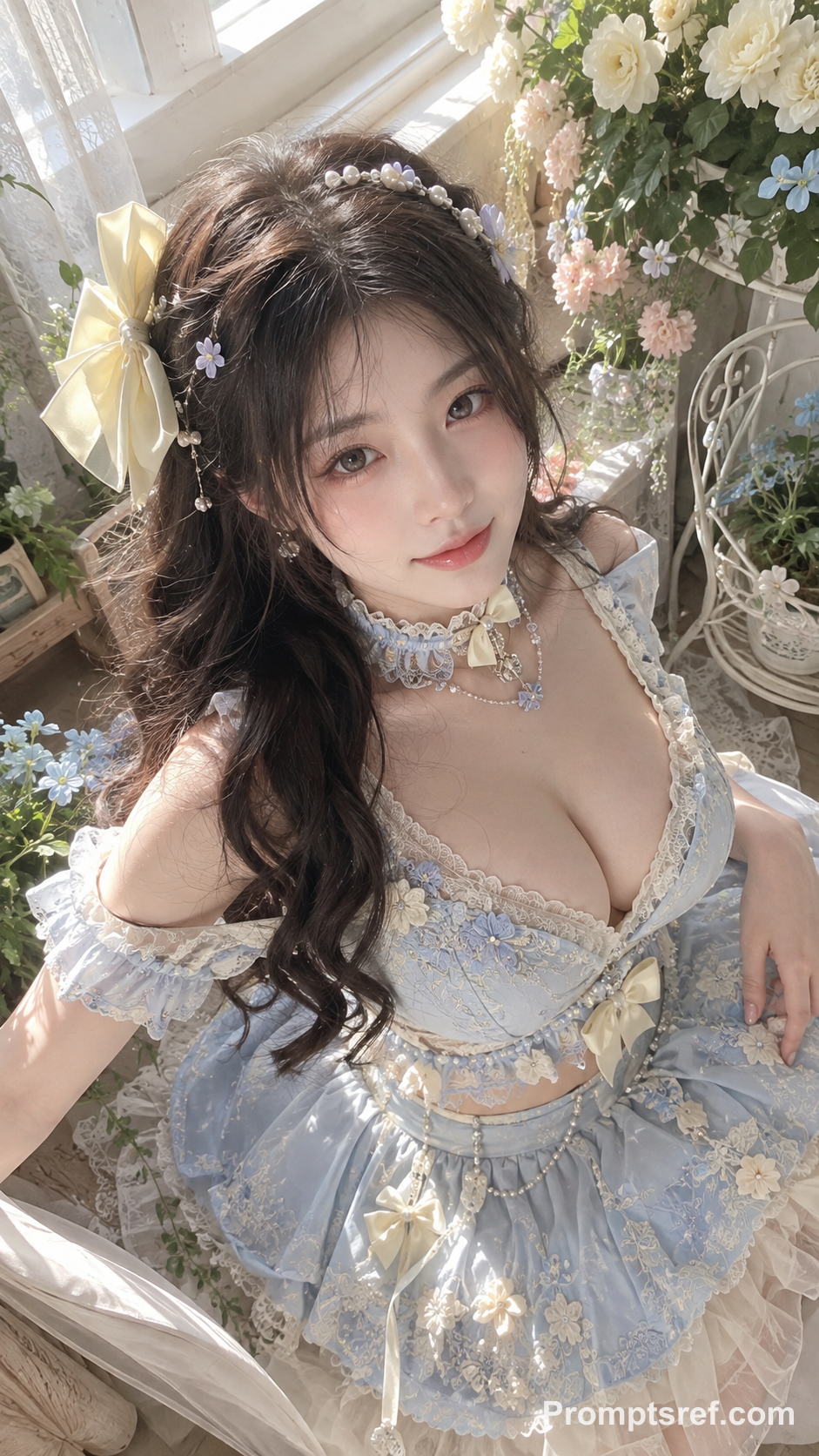 Sunlit High-Angle Pale-Blue Lolita Snapshot