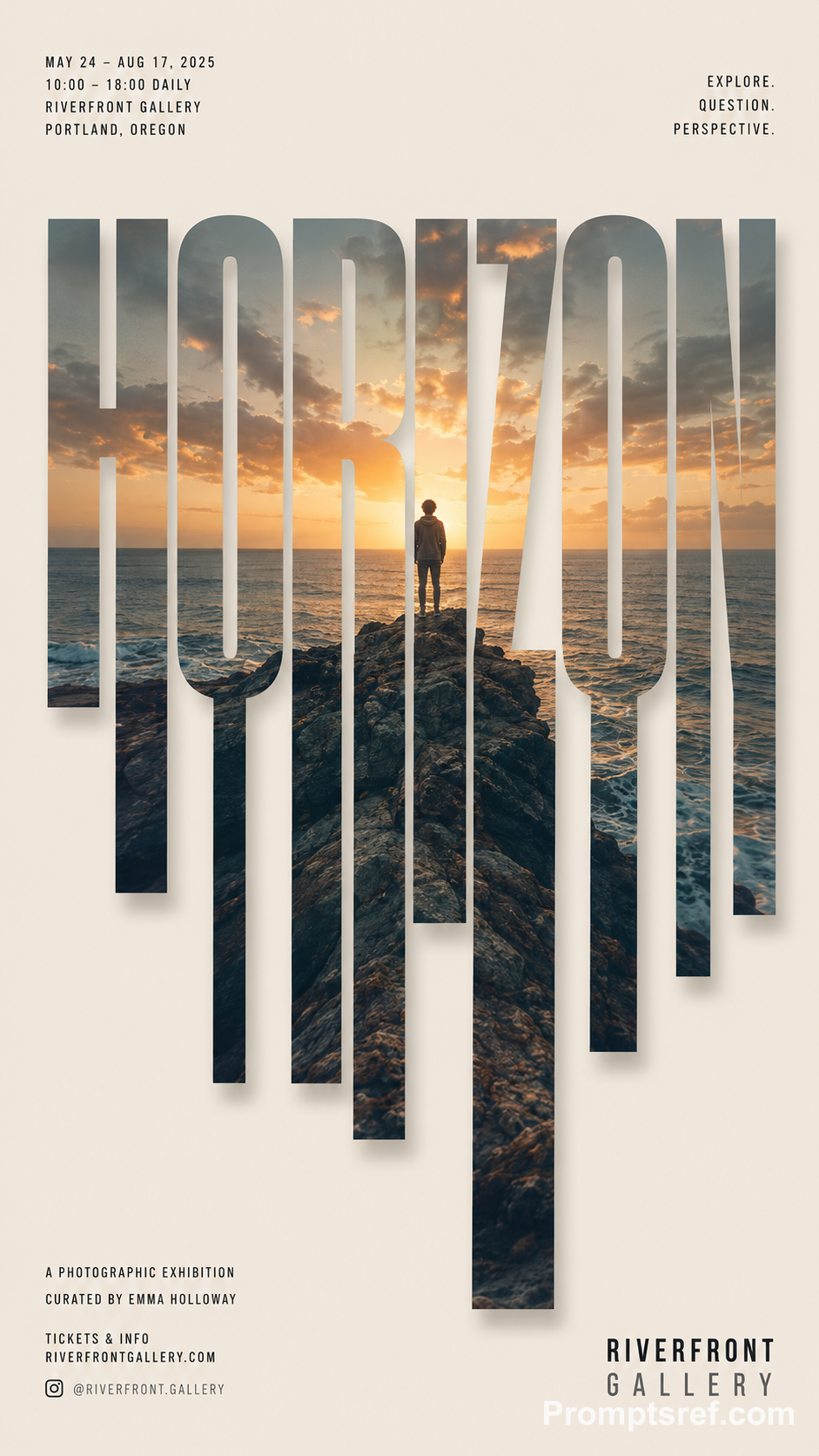 Vertical Sliced Photo Typography