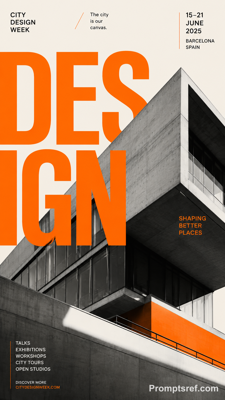 Off-White Monochrome Architecture with Bold Type