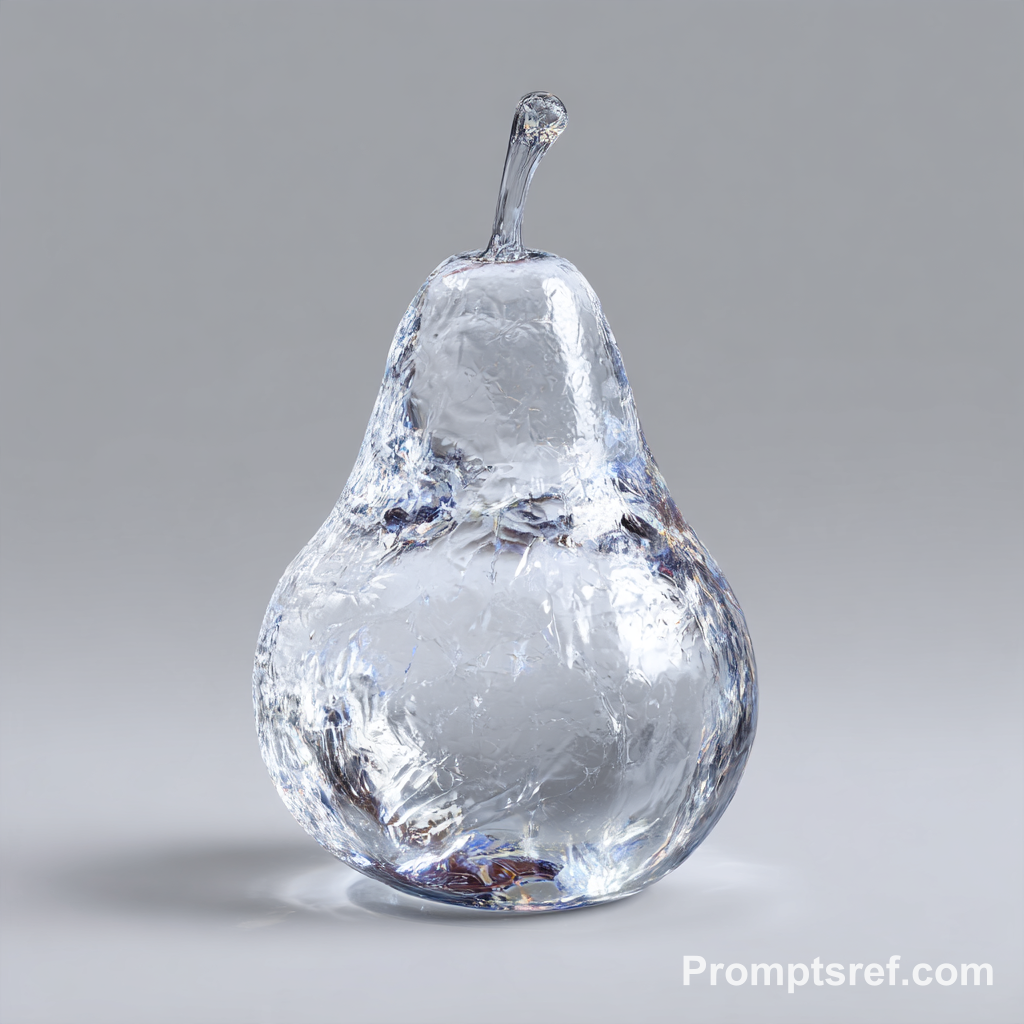 Crystal Ice Pear with Aurora Veins