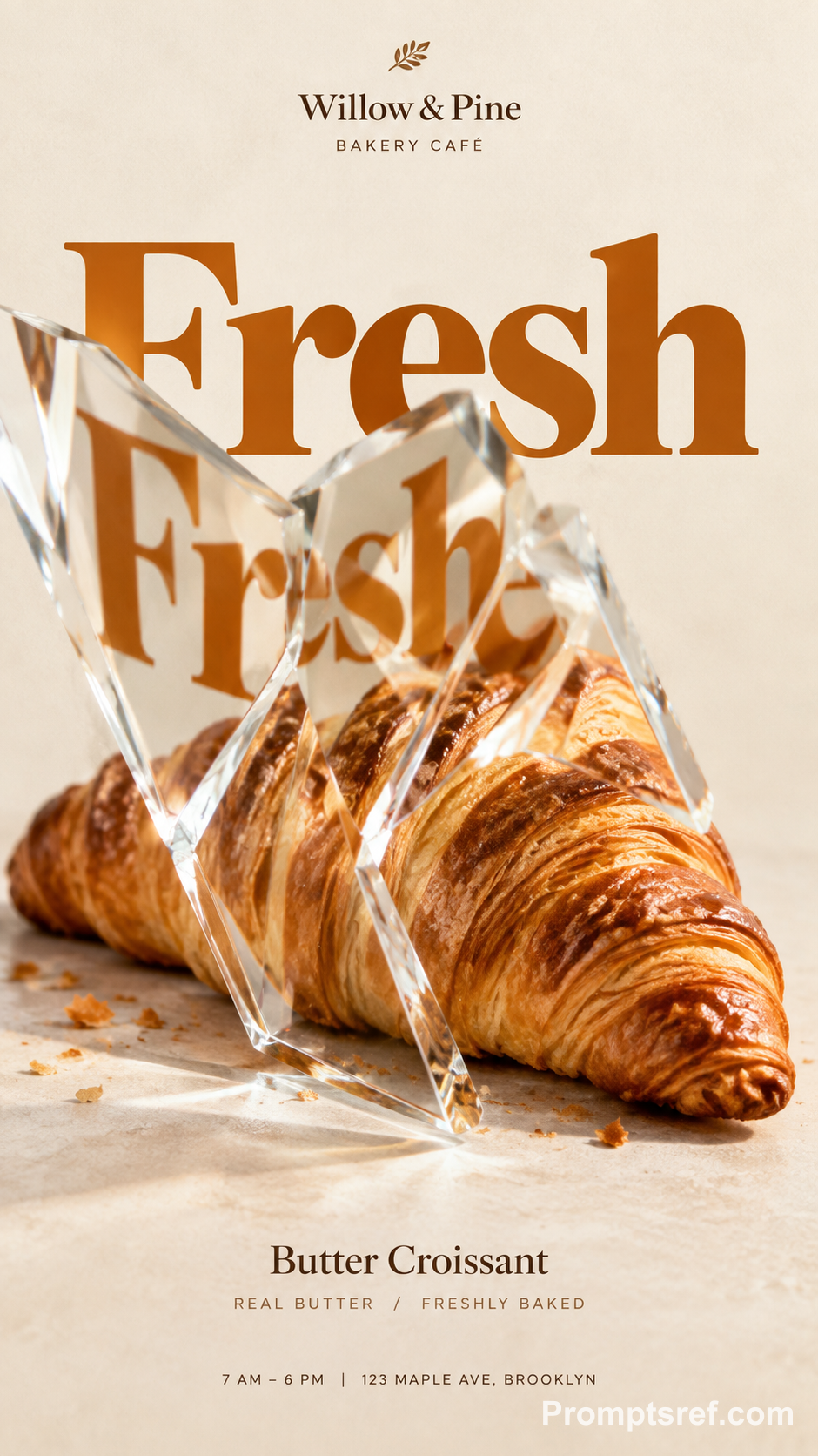 Ivory Editorial Food Poster with Refraction