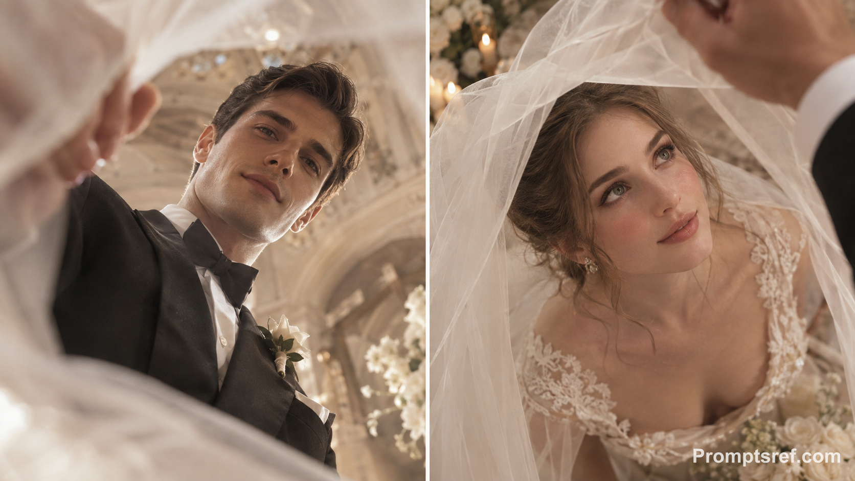 Two POVs Beneath a Soft-Faded Wedding Veil