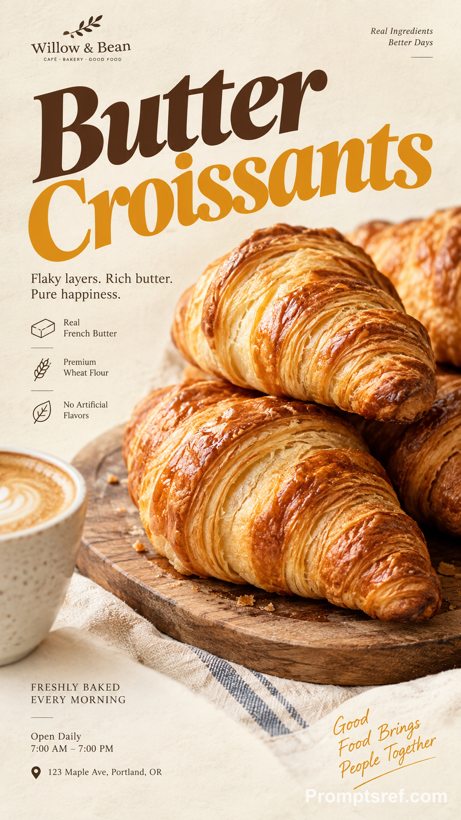 Realistic Food on Textured Editorial Paper