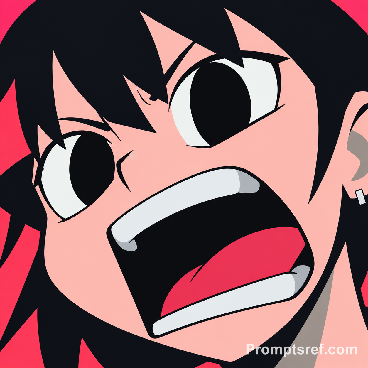 Fisheye Meme Girl in Bold Minimalist Vector