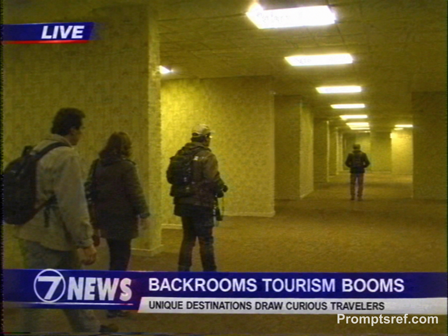 Low-Res 80s News Tourism in the Backrooms