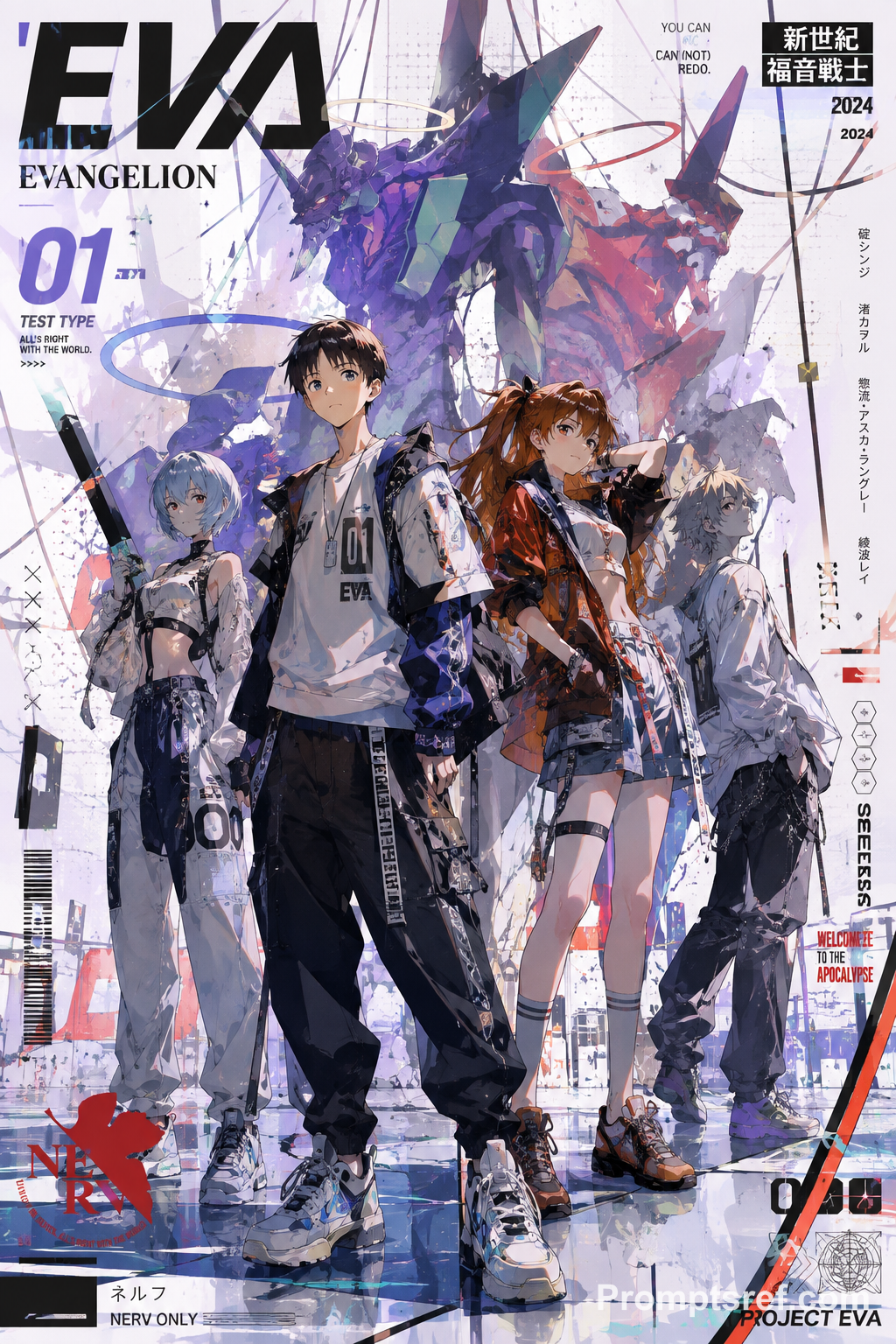 Evangelion Quartet in Yoneyama Mai Streetwear