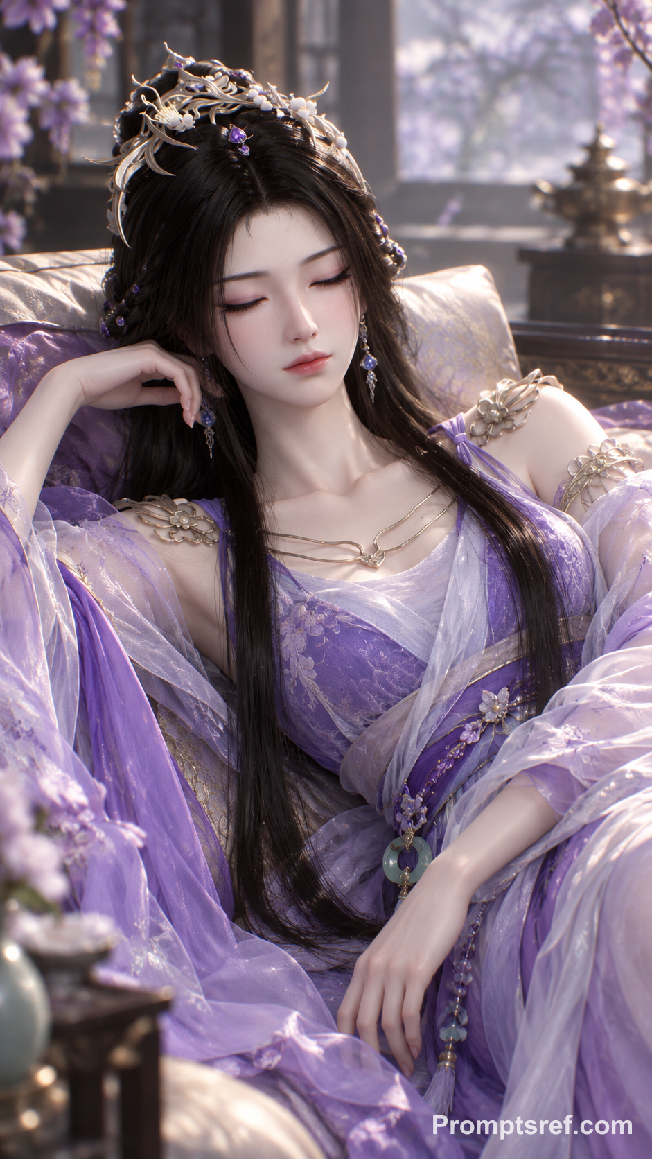 ZiLing dans la gaze de soie Tang