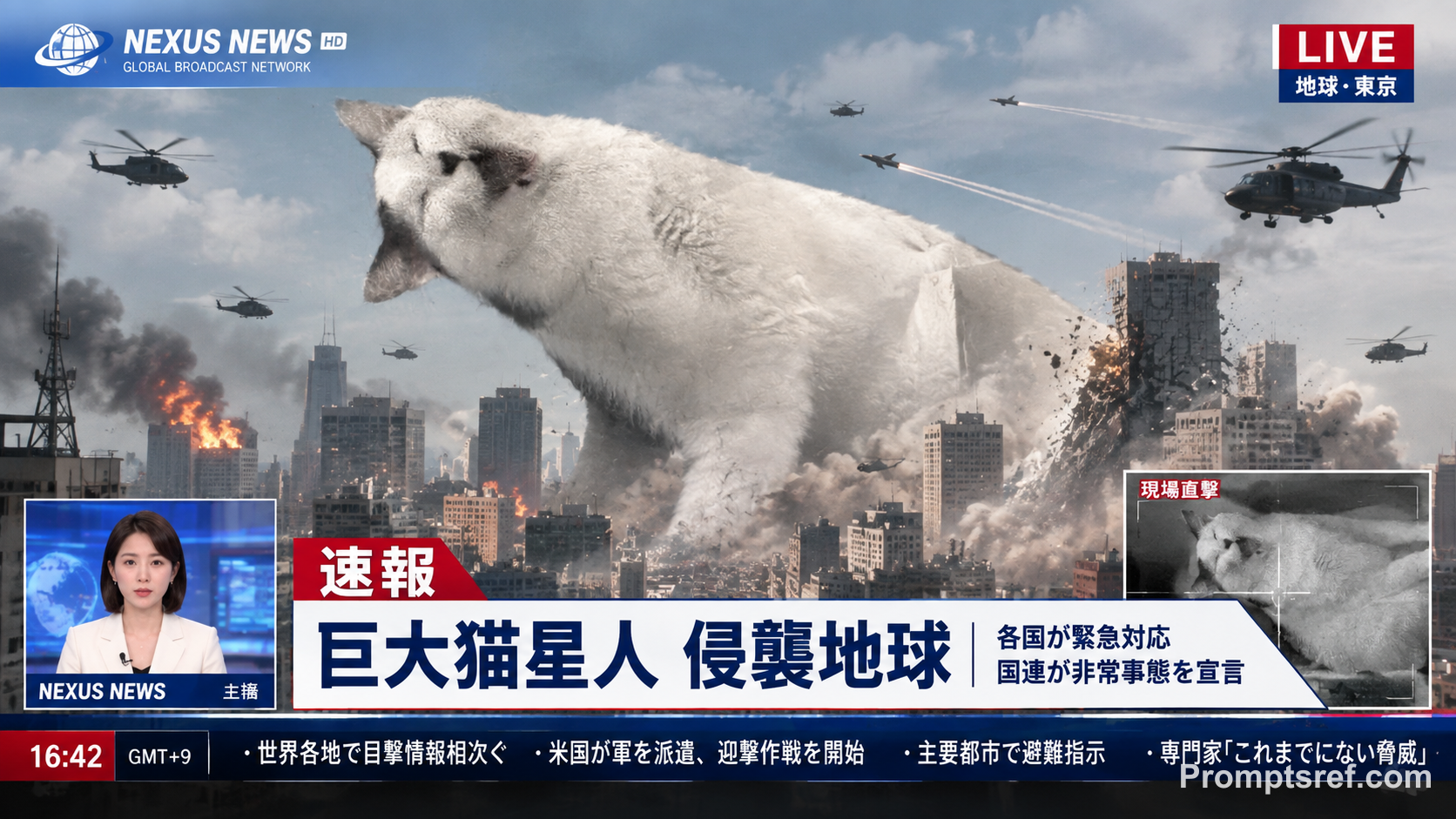 巨型猫星人入侵地球新闻直播