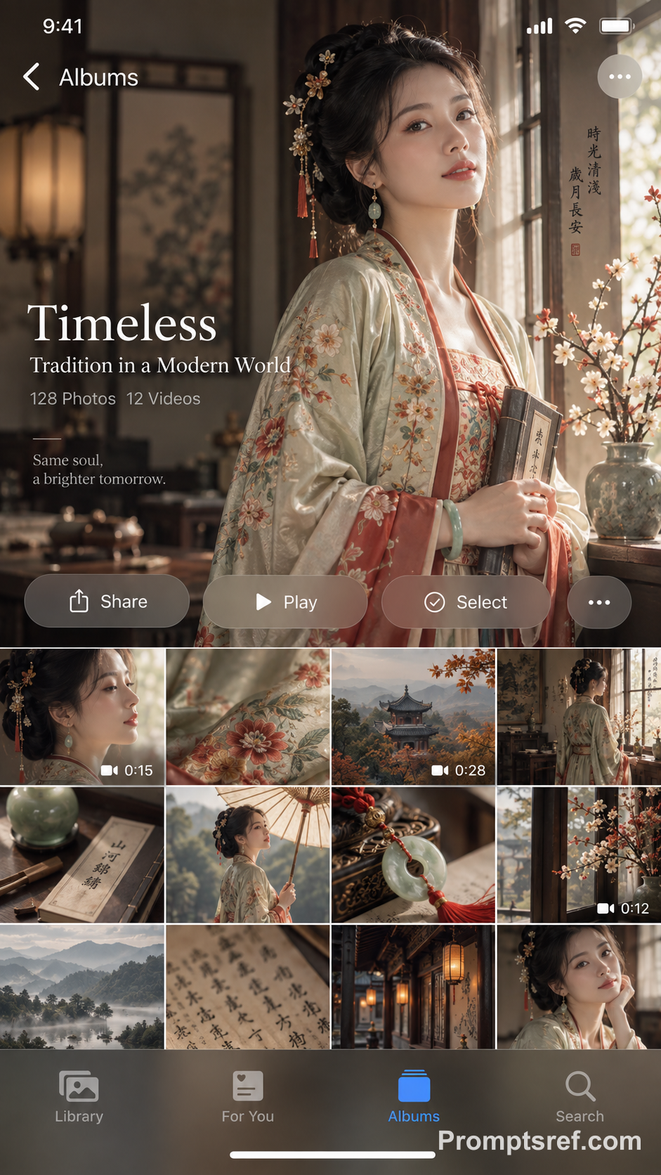 Ancient-Style Woman in an iPhone Album