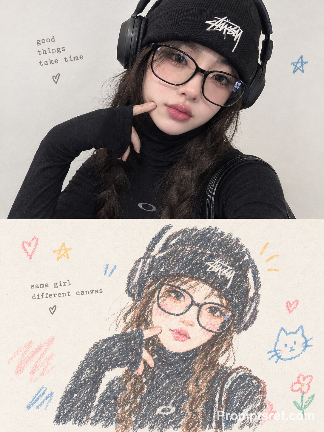Editorial Photo and Pale Crayon Memory
