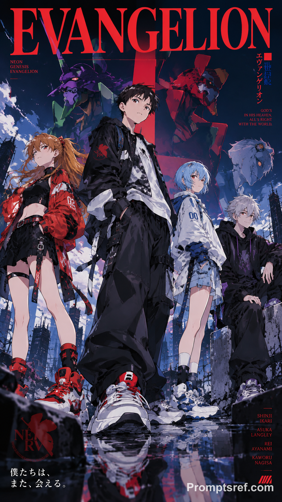 Evangelion Quartet in Yoneyama Mai Streetwear