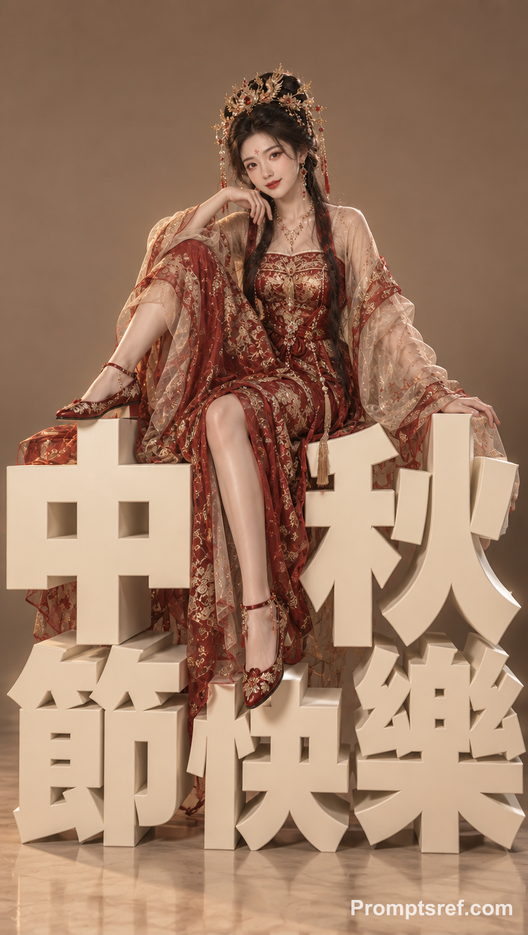 超写实秋日立体中文造型肖像