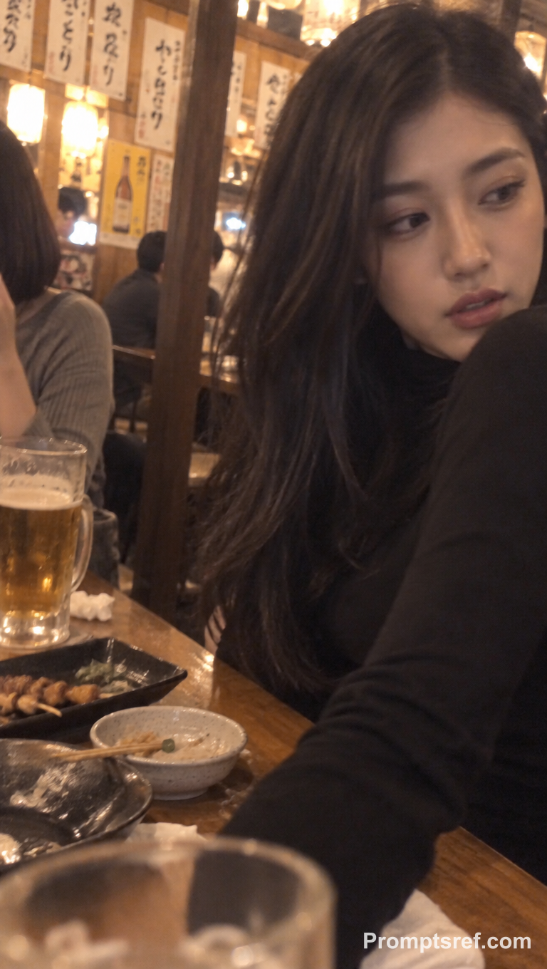 Candid Izakaya Snapshot with Phone Compression