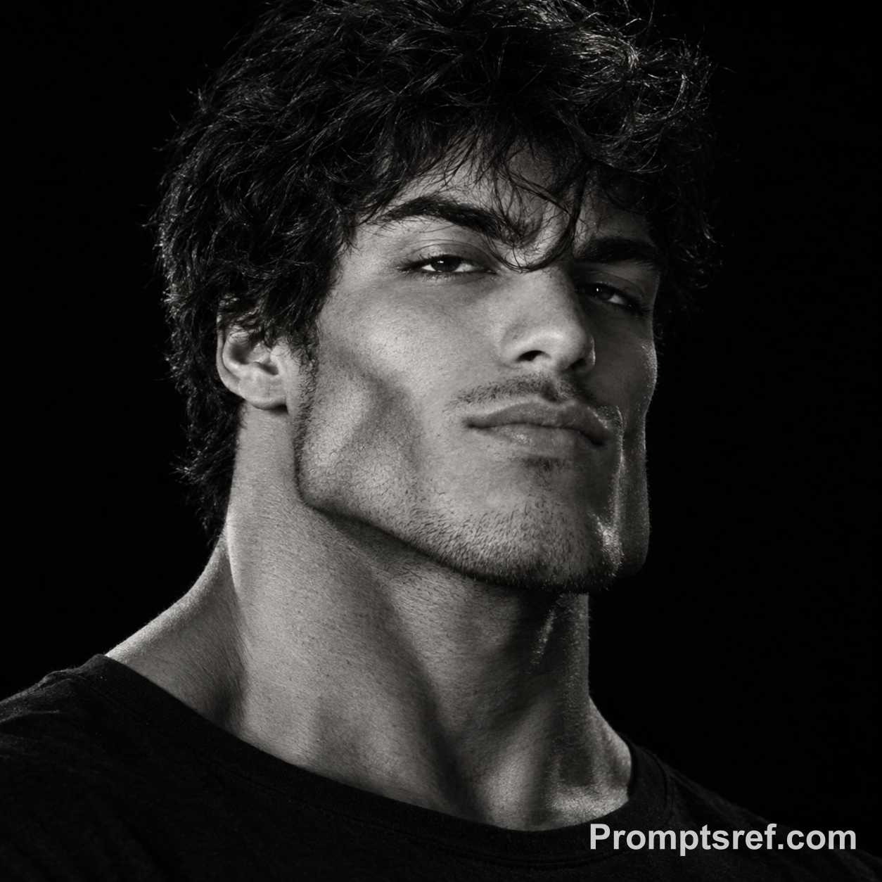 GigaChad Portrait in Harsh Geometric Light