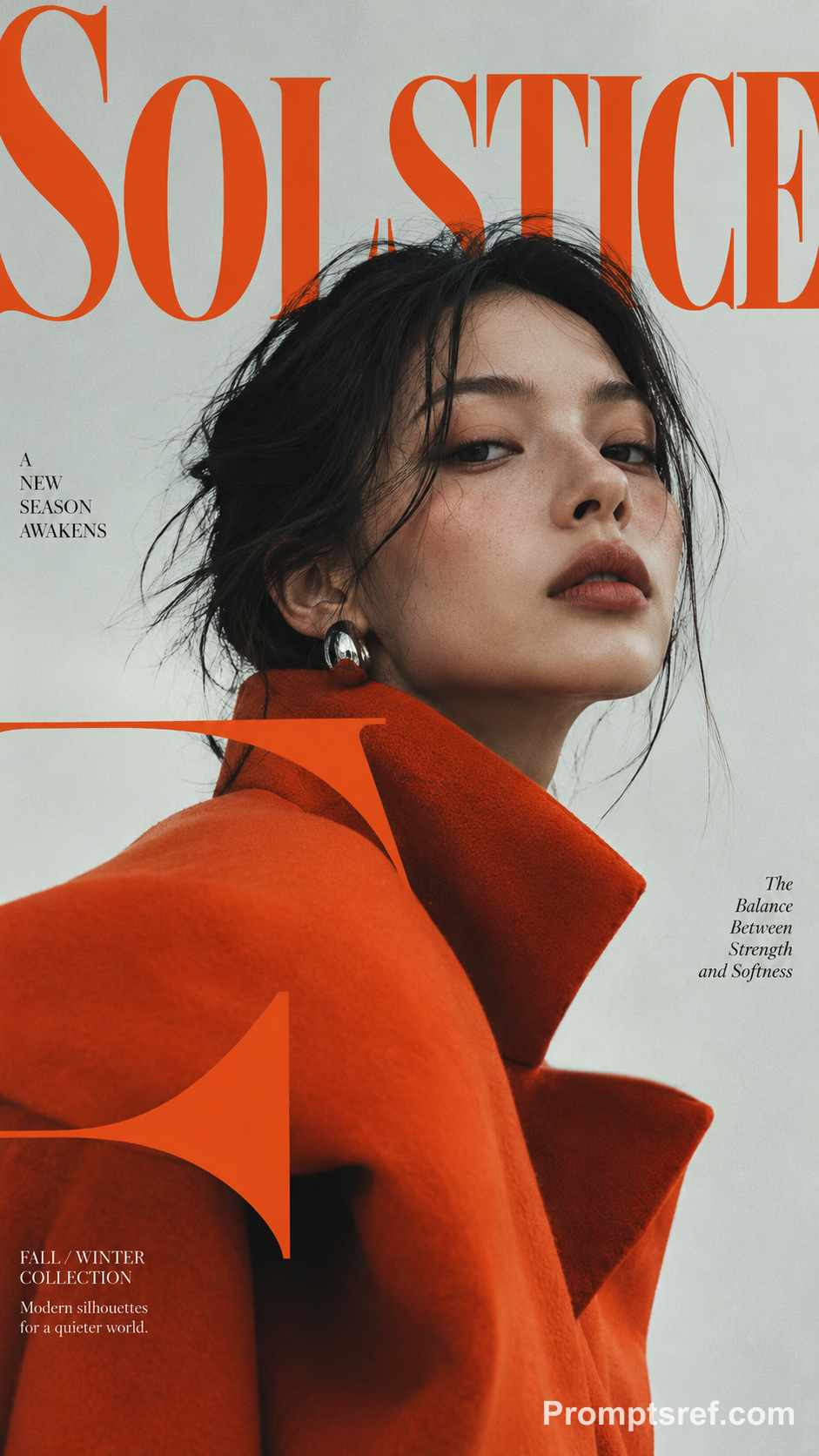 Refined Fashion Portrait in Experimental Typography