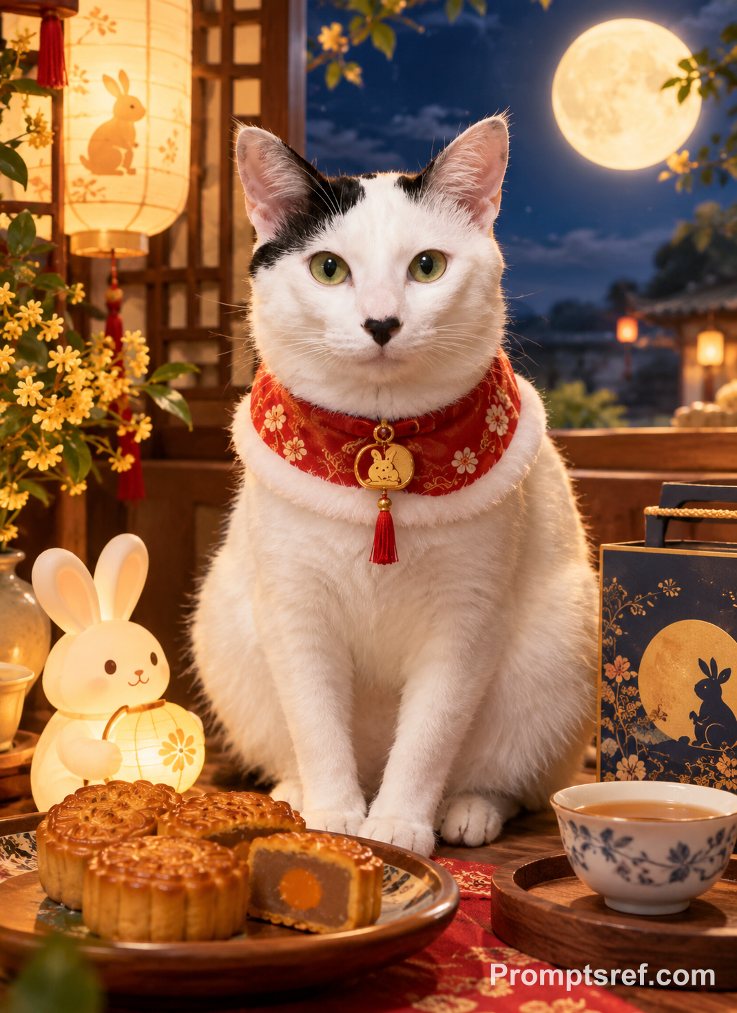 Mid-Autumn Mooncakes in Festive Glow