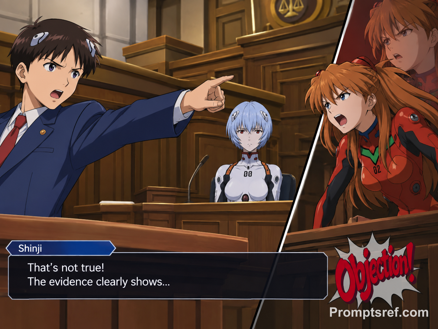 Shinji’s Neon Courtroom Showdown