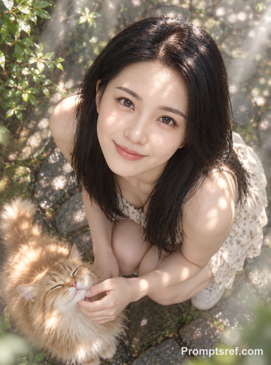 Komorebi Smile with a Fluffy Orange Cat