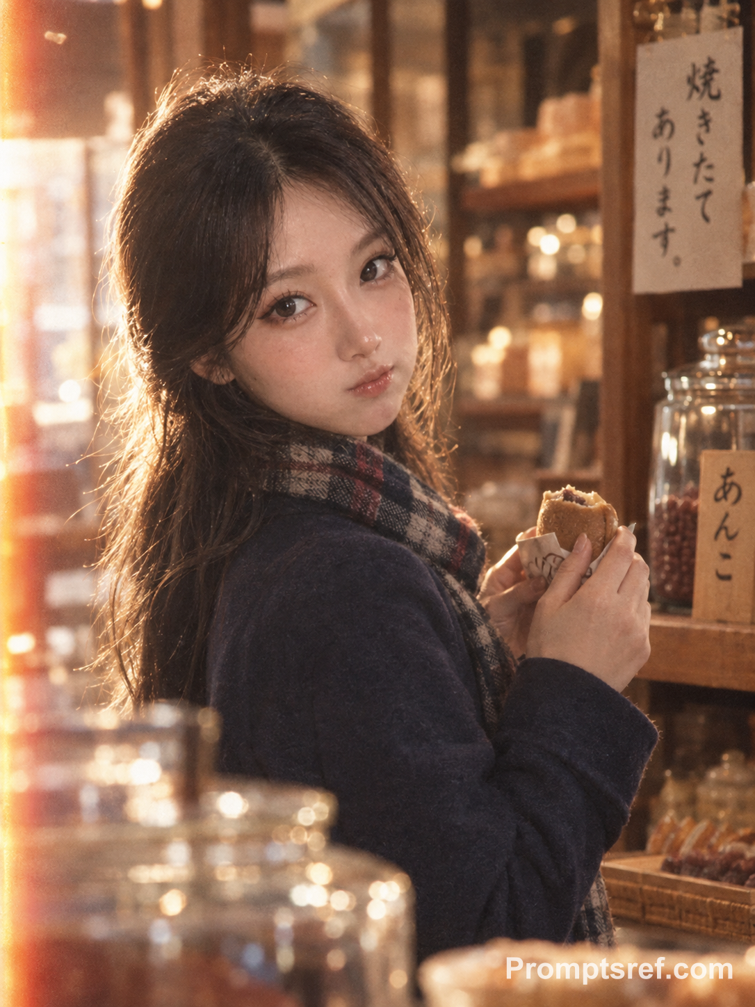 Japanese Film Portrait with Golden Rim Light