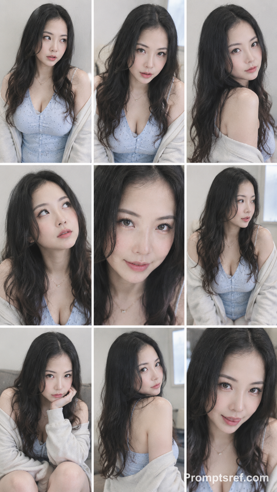 Nine-Frame Soft Film Idol Portraits