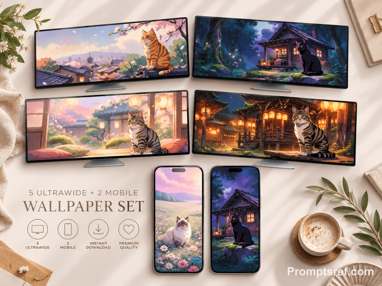 Abstract Art Wallpaper Collection Mockup