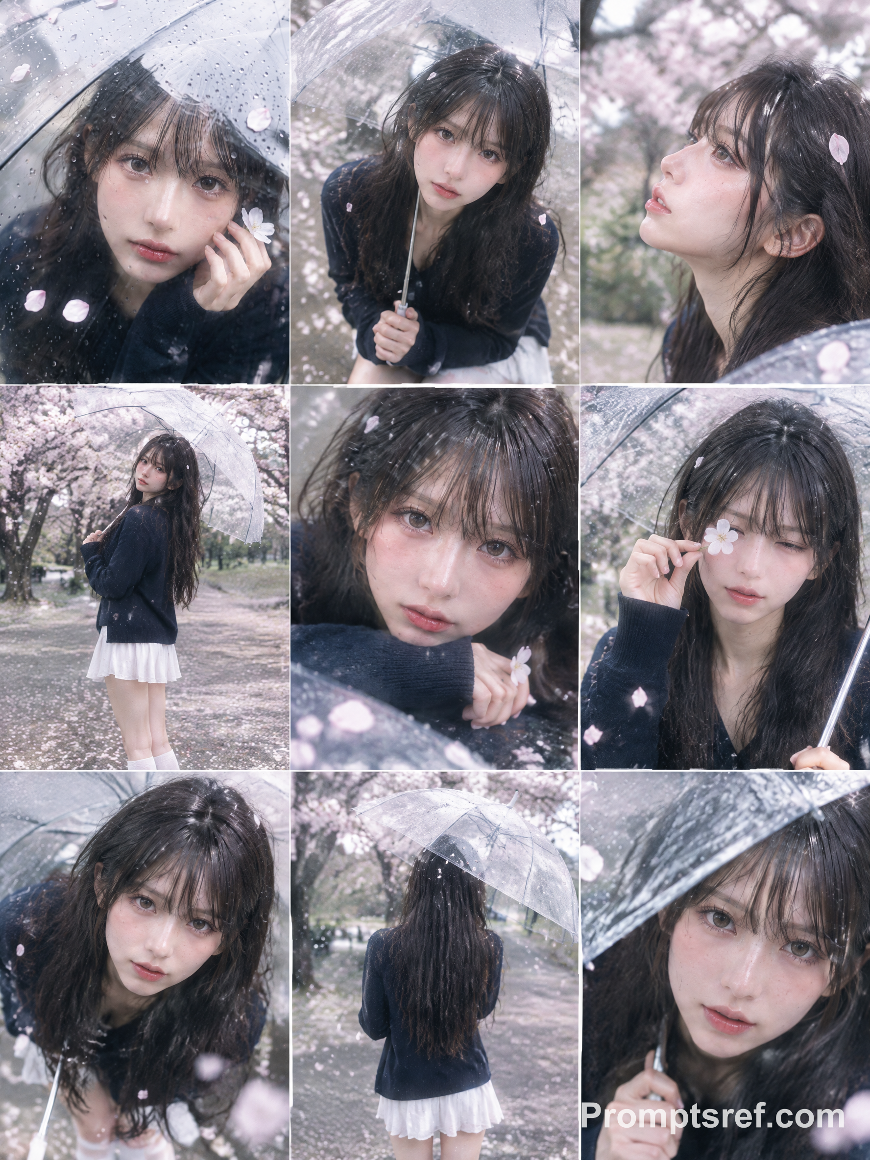 桜の木の下の韓国アイドル、柔らかなフィルム粒子