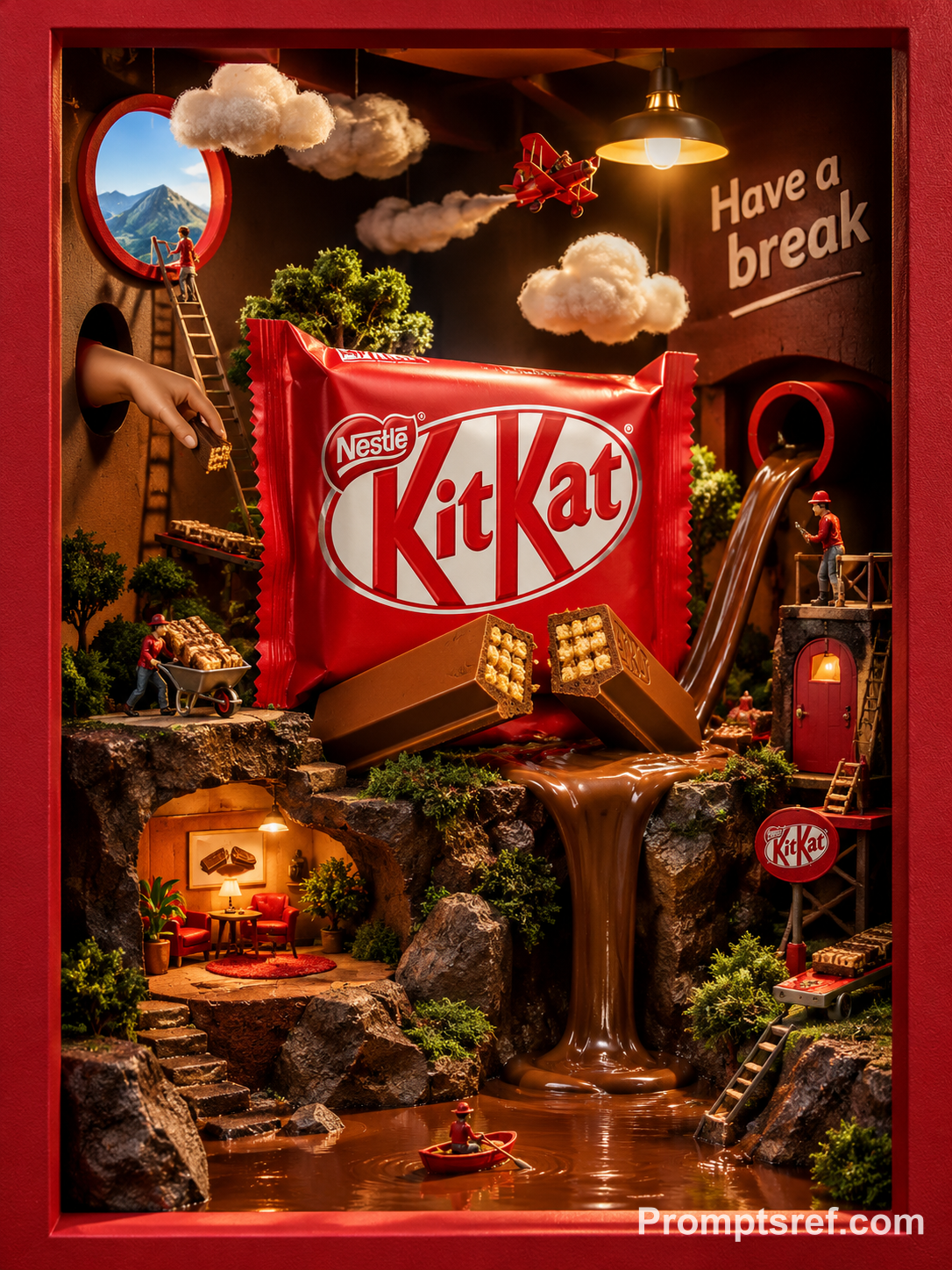 Surrealer Snack im Filmischen Diorama