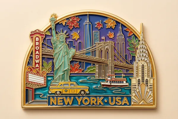 New-York-Souvenirmagnet in Cloisonné-Emaille