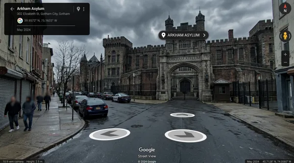 Лечебница Аркхэм в Google Street View