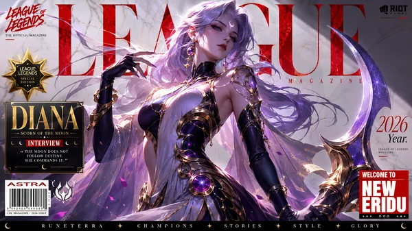 Шаблон журнальной обложки персонажа League of Legends