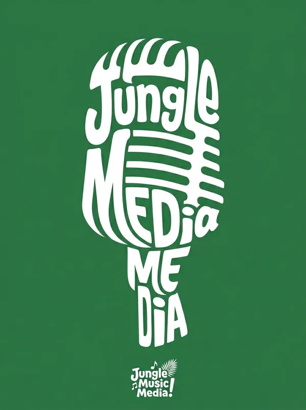Типографика Jungle Media в форме микрофона