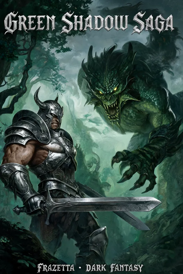 Dark Silver-Green Fantasy Poster