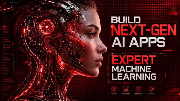 Profil lumineux d’une cyborg cyberpunk