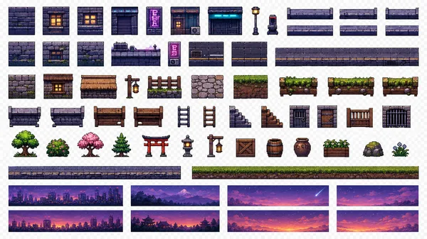 Модульный игровой UI-набор Pixel Blocks