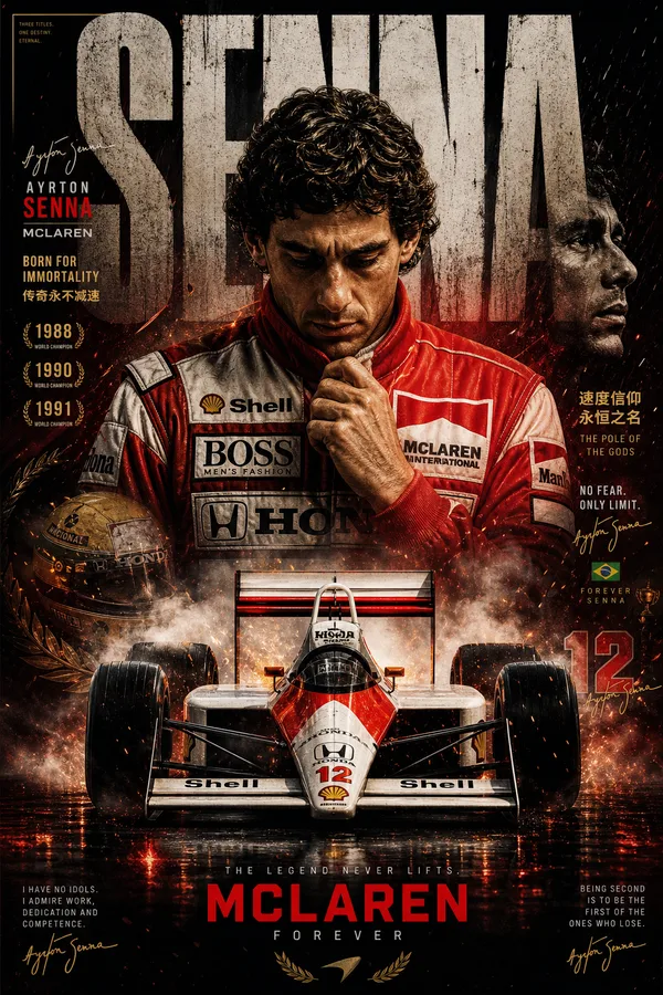 Ayrton-Senna-McLaren-Meisterschaftsposter