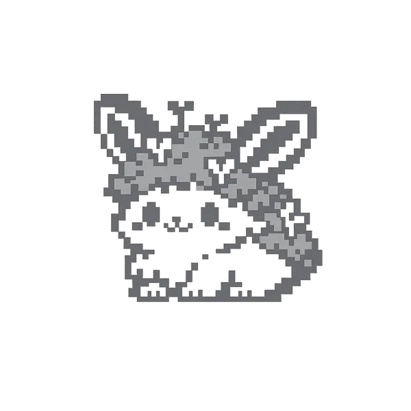 Mossbun Two-Color Pixel Creature