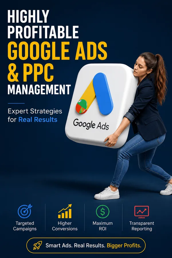 Постер услуг по маркетингу в Google Ads
