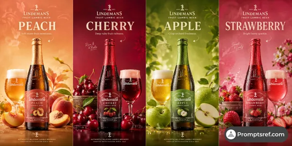 Кампания ламбика Lindemans с четырьмя вкусами