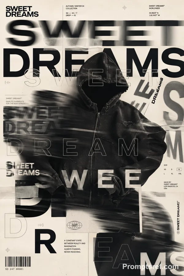 Модный типографический постер Sweet Dreams