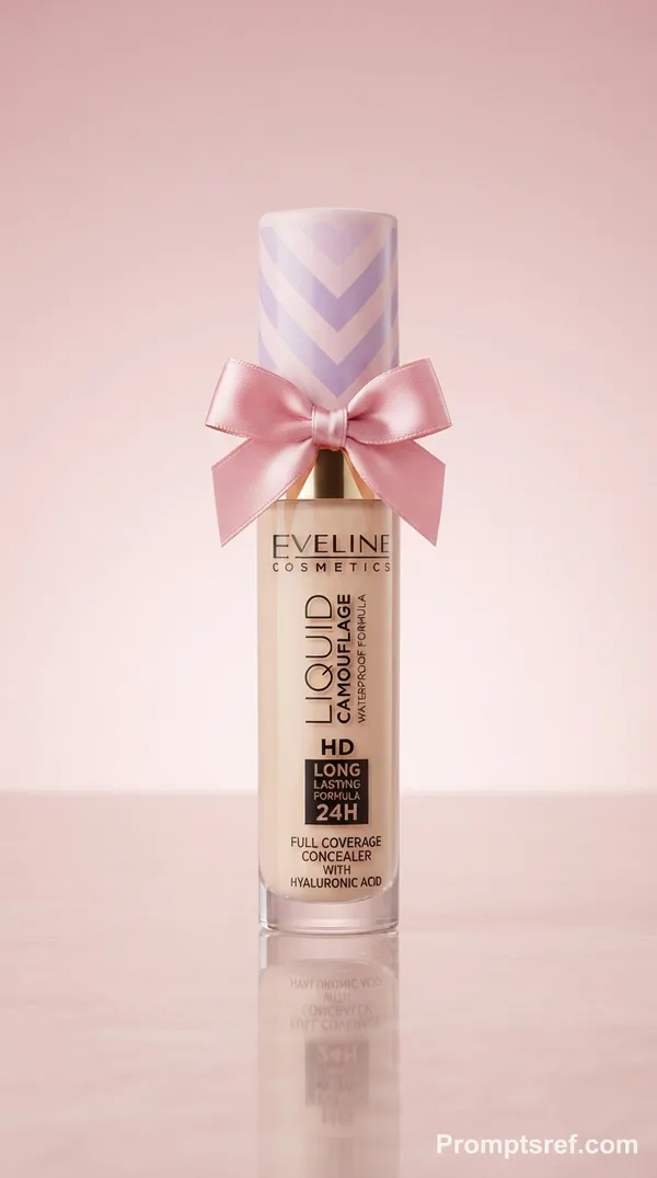 Флакон в blush-стиле с атласным бантом