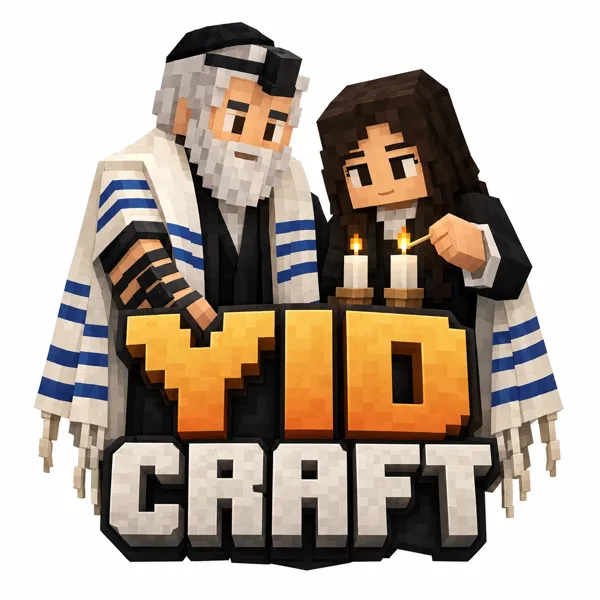 Insignia Minecraft de rabino y velas en bloques